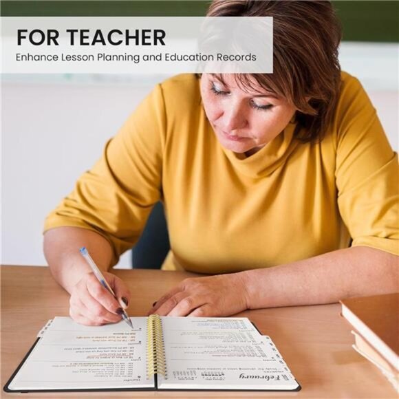 Academic Planner 2024-2025: A5 Monthly & Weekly‎ Calendar with Tabs, Black - Picture 7 of 8